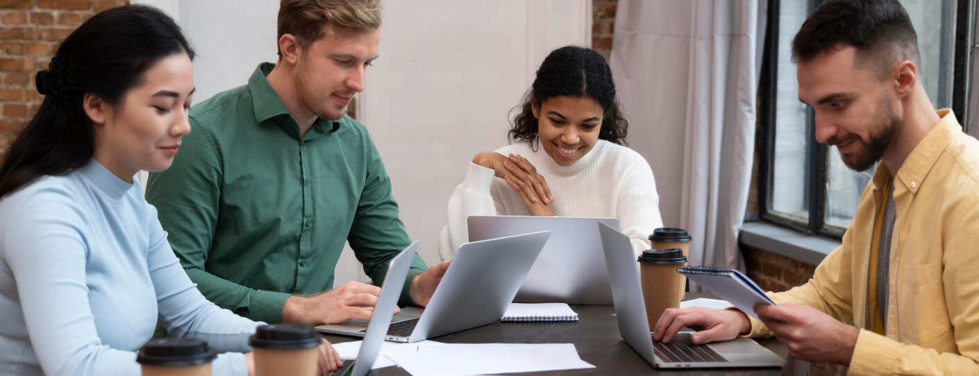 Xensphere team discussing digital marketing strategy