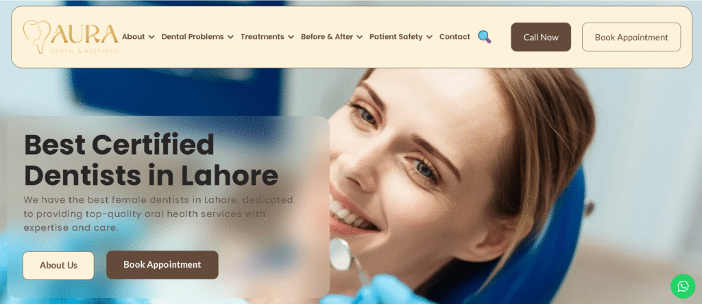 Website development Case Study Results - Aura Dentals